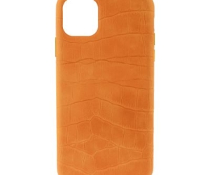 Чехол Leather Croc Case для iPhone 11 Pro Max (Orange)